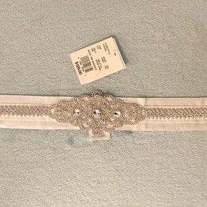 David’s Bridal Wedding Dress Sash Belt Ivory NWT